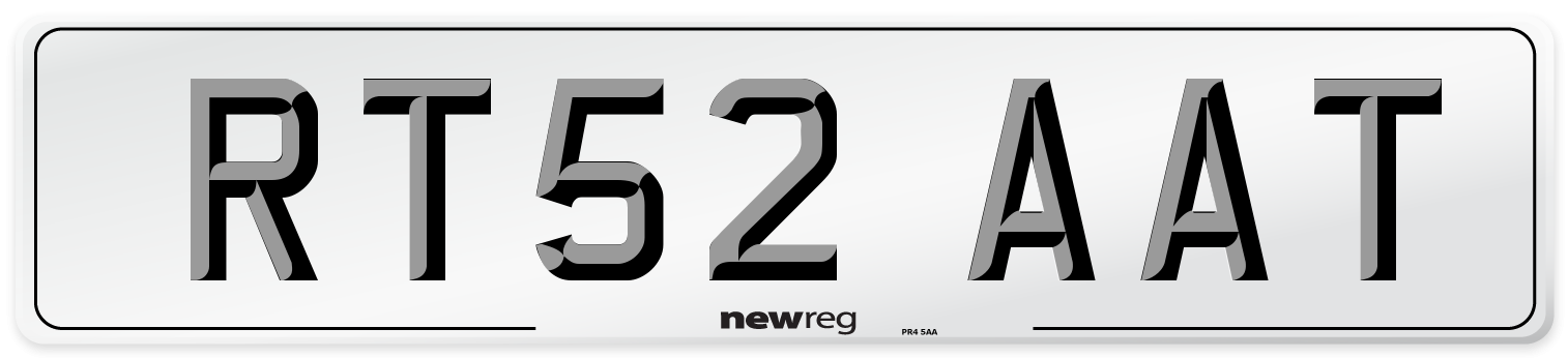 RT52 AAT Number Plate from New Reg